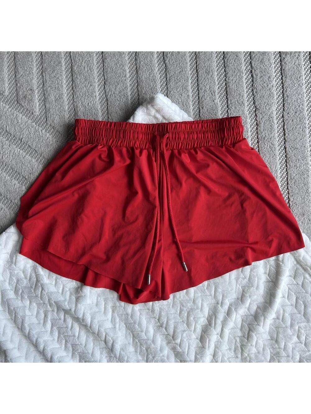 No Comment red polyester & spandex shorts in a S #activewear #athletic